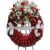 Corona Funeraria Roja y Blanca