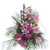 Centro de flores rosa